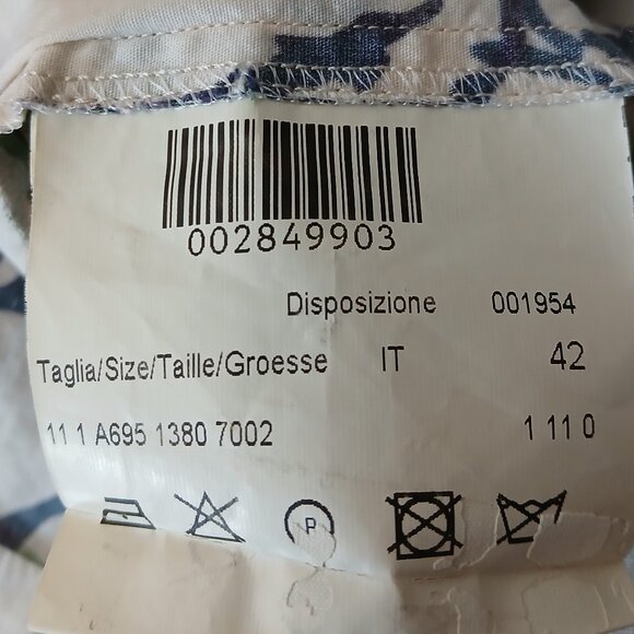 Piazza Sempione Sheath Dress Size 42 US 6 Abstract Cotton Stretch Made in Italy - Picture 8 of 9